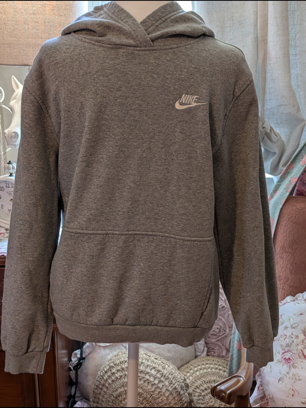 Nike Boys Heather Gray Crewneck Hoodie